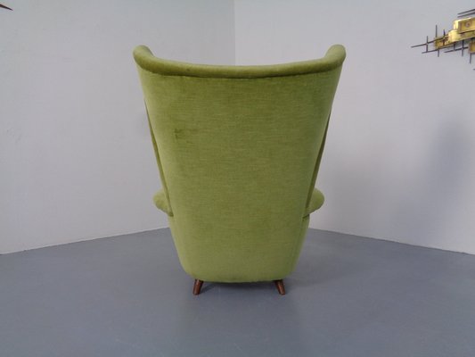 Italian Mohair Wingback Chair, 1950s-RDW-1034691