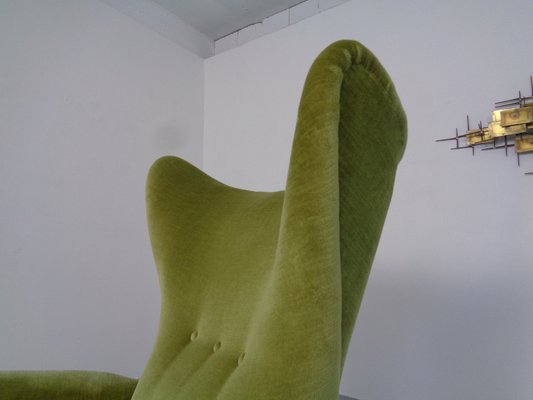 Italian Mohair Wingback Chair, 1950s-RDW-1034691