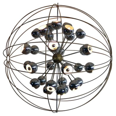 Italian Multi Light Sputnik Chandelier with Chrome Lamps from Reggiani, 1970s-MBH-1032026