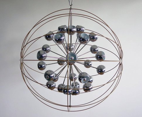 Italian Multi Light Sputnik Chandelier with Chrome Lamps from Reggiani, 1970s-MBH-1032026