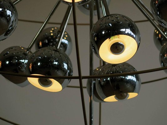 Italian Multi Light Sputnik Chandelier with Chrome Lamps from Reggiani, 1970s-MBH-1032026