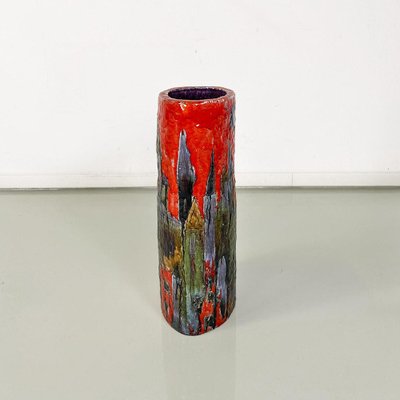 Italian Multicolor Ceramic Umbrella Stand or Vase with Elliptical Base, 1960s-GDD-1752072