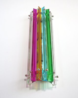 Italian Multicolored Murano Triedri Glass Sconces in the Style of Venini, 1990s, Set of 4-OVO-1235299