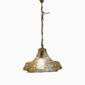 Italian Murano Glass and Brass Chandelier from Mazzega, 1960s-DEK-552143