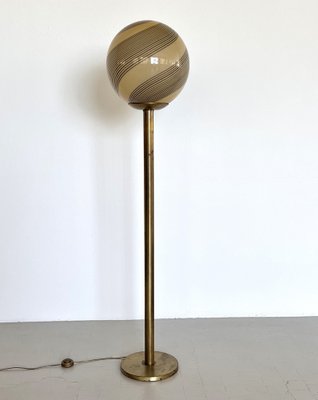 Italian Murano Glass and Brass Floor Lamp, 1970s-VNE-1800292