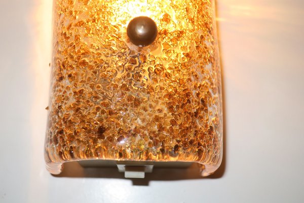 Italian Murano Glass and Brass Gold Fleck Ceiling or Wall Light, 1950s-ED-1754668