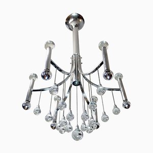 Italian Murano Glass and Chrome Chandelier by Sciolari-DEK-1110748