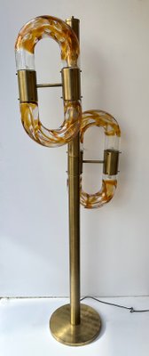 Italian Murano Glass Brass Chain Floor Lamp attributed to Aldo Nason for Mazzega, 1970s-FUE-2018535