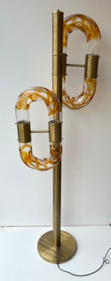 Italian Murano Glass Brass Chain Floor Lamp attributed to Aldo Nason for Mazzega, 1970s-FUE-2018535