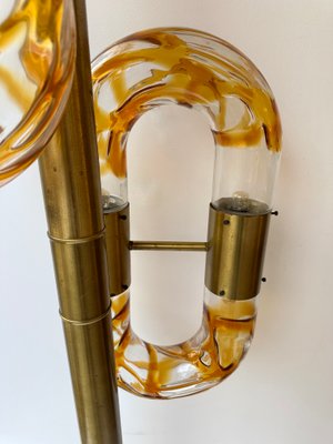 Italian Murano Glass Brass Chain Floor Lamp attributed to Aldo Nason for Mazzega, 1970s-FUE-2018535