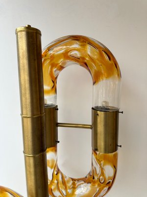 Italian Murano Glass Brass Chain Floor Lamp attributed to Aldo Nason for Mazzega, 1970s-FUE-2018535