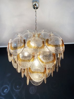 Italian Murano Glass Chandelier with 36 Amber Shells, Italy, Mid-20th Century-FHZ-1196256