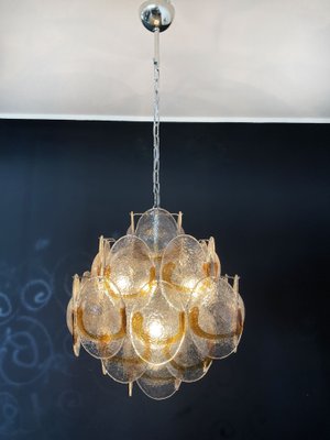 Italian Murano Glass Chandelier with 36 Amber Shells, Italy, Mid-20th Century-FHZ-1196256