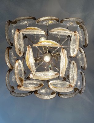 Italian Murano Glass Chandelier with 36 Amber Shells, Italy, Mid-20th Century-FHZ-1196256