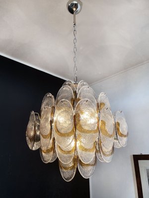 Italian Murano Glass Chandelier with 36 Amber Shells, Italy, Mid-20th Century-FHZ-1196256