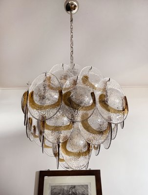 Italian Murano Glass Chandelier with 36 Amber Shells, Italy, Mid-20th Century-FHZ-1196256