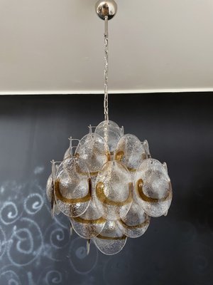 Italian Murano Glass Chandelier with 36 Amber Shells, Italy, Mid-20th Century-FHZ-1196256