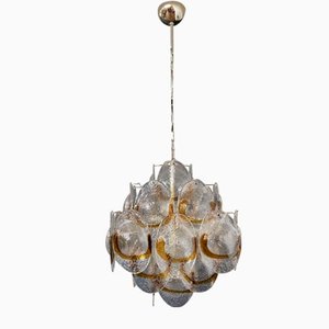 Italian Murano Glass Chandelier with 36 Amber Shells, Italy, Mid-20th Century-FHZ-1196256