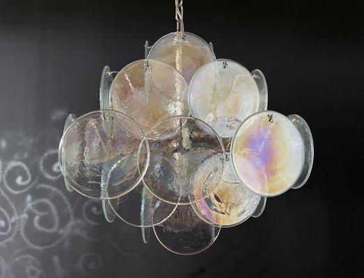 Italian Murano Glass Chandelier with 36 Iridescent Discs, 1979-FHZ-1180540