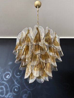 Italian Murano Glass Chandelier with 41 Rondini Amber Glass Pieces from Mazzega, 1990s-FHZ-1275823