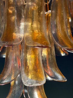 Italian Murano Glass Chandelier with Amber Glass Petals, 1970s-MBH-1397976