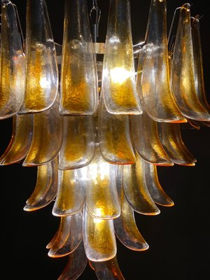 Italian Murano Glass Chandelier with Amber Glass Petals, 1970s-MBH-1397976