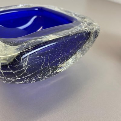 Italian Murano Glass Crack Structure Bowl Shells Ashtray, 1970s, Set of 2-QZ-1091372