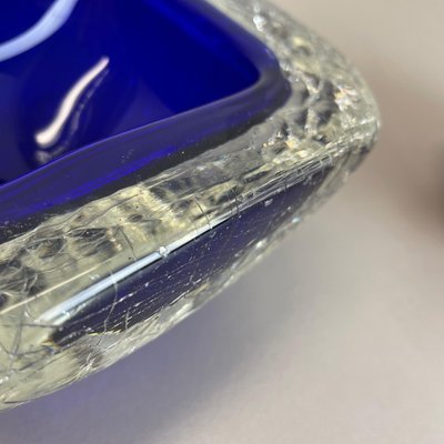 Italian Murano Glass Crack Structure Bowl Shells Ashtray, 1970s, Set of 2-QZ-1091372