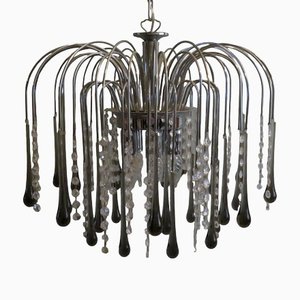 Italian Murano Glass Drop Waterfall Chandelier, 1960s-UKG-1430733