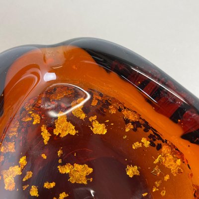 Italian Murano Glass Gold Dust Flakes Bowl Element Shell Ashtray, 1970s-QZ-1143206