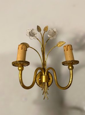 Italian Murano Glass Gold Gilded Sconces, Set of 3-JJC-1300257