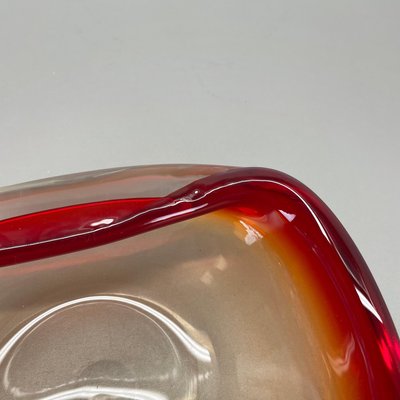 Italian Murano Glass Red-Yellow Bowl, 1970s-QZ-1814026