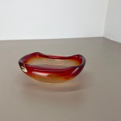 Italian Murano Glass Red-Yellow Bowl, 1970s-QZ-1814026