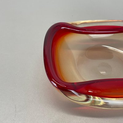 Italian Murano Glass Red-Yellow Bowl, 1970s-QZ-1814026