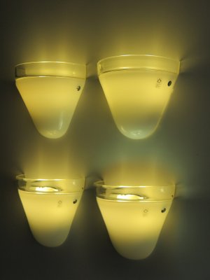 Italian Murano Glass Sconces from Leucos, 1970s, Set of 4-CC-876042