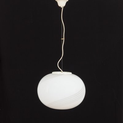 Italian Murano Glass Sphere Pendant Lamp in the Style of Venini by Paolo Venini, 1970s-UE-1115646