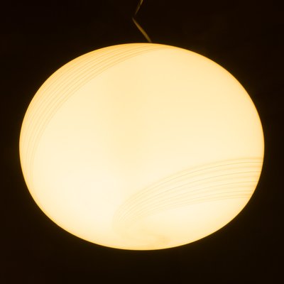 Italian Murano Glass Sphere Pendant Lamp in the Style of Venini by Paolo Venini, 1970s-UE-1115646