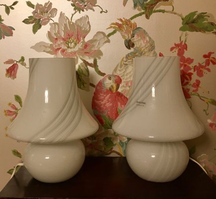 Italian Murano Glass Table Lamps by Paolo Venini for Venini, 1970s, Set of 2-OPE-820464