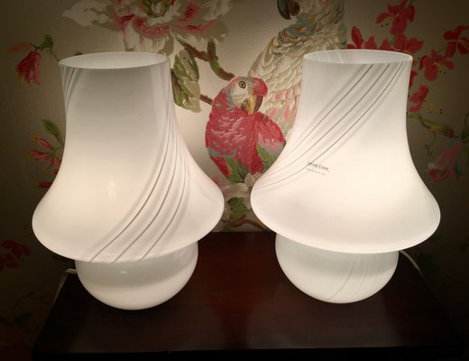 Italian Murano Glass Table Lamps by Paolo Venini for Venini, 1970s, Set of 2-OPE-820464