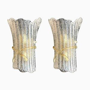 Italian Murano Glass Wall Sconces from Barovier & Toso, 1970s, Set of 2-MBH-1031885