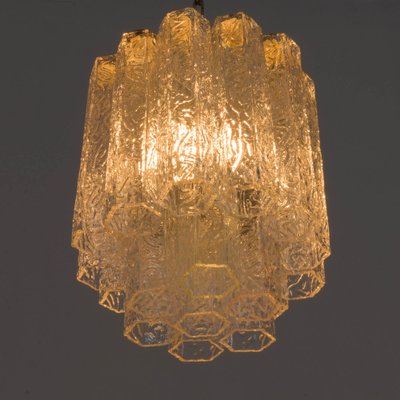 Italian Murano Hexagonal Hand Blown Glasses Chandelier by Paolo Venini, 1960s-UE-1094498