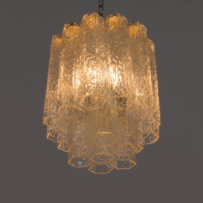 Italian Murano Hexagonal Hand Blown Glasses Chandelier by Paolo Venini, 1960s-UE-1094498