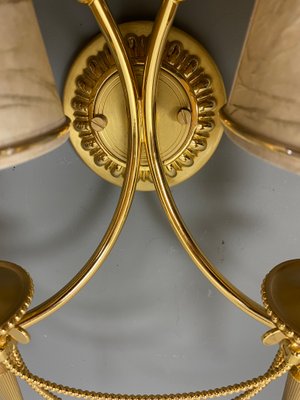 Italian Neoclassical Gilt Brass Wall Lights by Sciolari, 1960s, Set of 2-WZZ-1179085