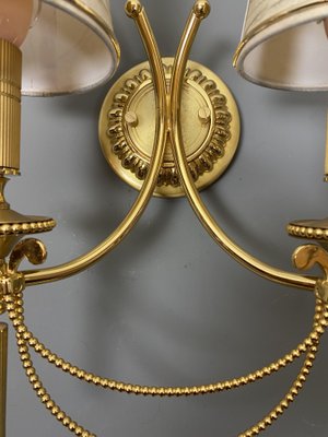 Italian Neoclassical Gilt Brass Wall Lights by Sciolari, 1960s, Set of 2-WZZ-1179085