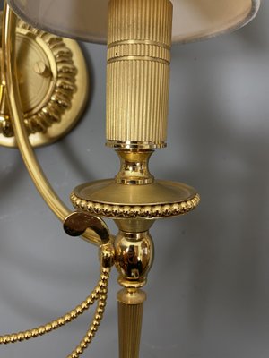 Italian Neoclassical Gilt Brass Wall Lights by Sciolari, 1960s, Set of 2-WZZ-1179085