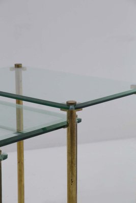 Italian Nesting Coffee Tables in Thick Glass and Brass, 1965, Set of 3-RCE-1733036