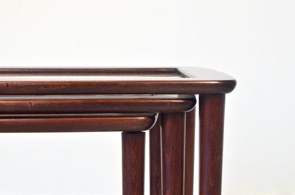 Italian Nesting Tables in Mahogany attributed to Ico & Luisa Parisi, 1960s, Set of 3-DUG-2041266