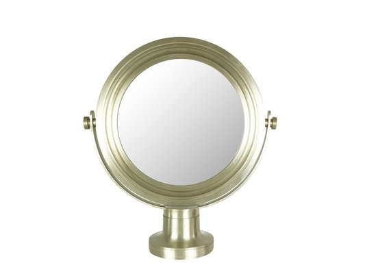 Italian Nickel-Plated Brushed Metal Table Mirror, 1960s-RD-2041984