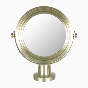 Italian Nickel-Plated Brushed Metal Table Mirror, 1960s-RD-2041984