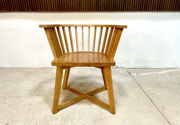 Italian Oak Model Gray 24 Armchair with Leather Cushion by Paola Navone for Gervarsoni, 1990s-JP-1362175